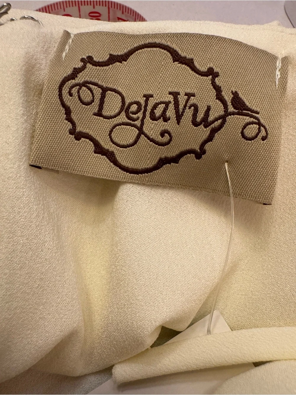 Cream Ivory Fringe Overlay Shift Dress Sleeveless Tassel Macrame Wedding NWT MED - Picture 6 of 8